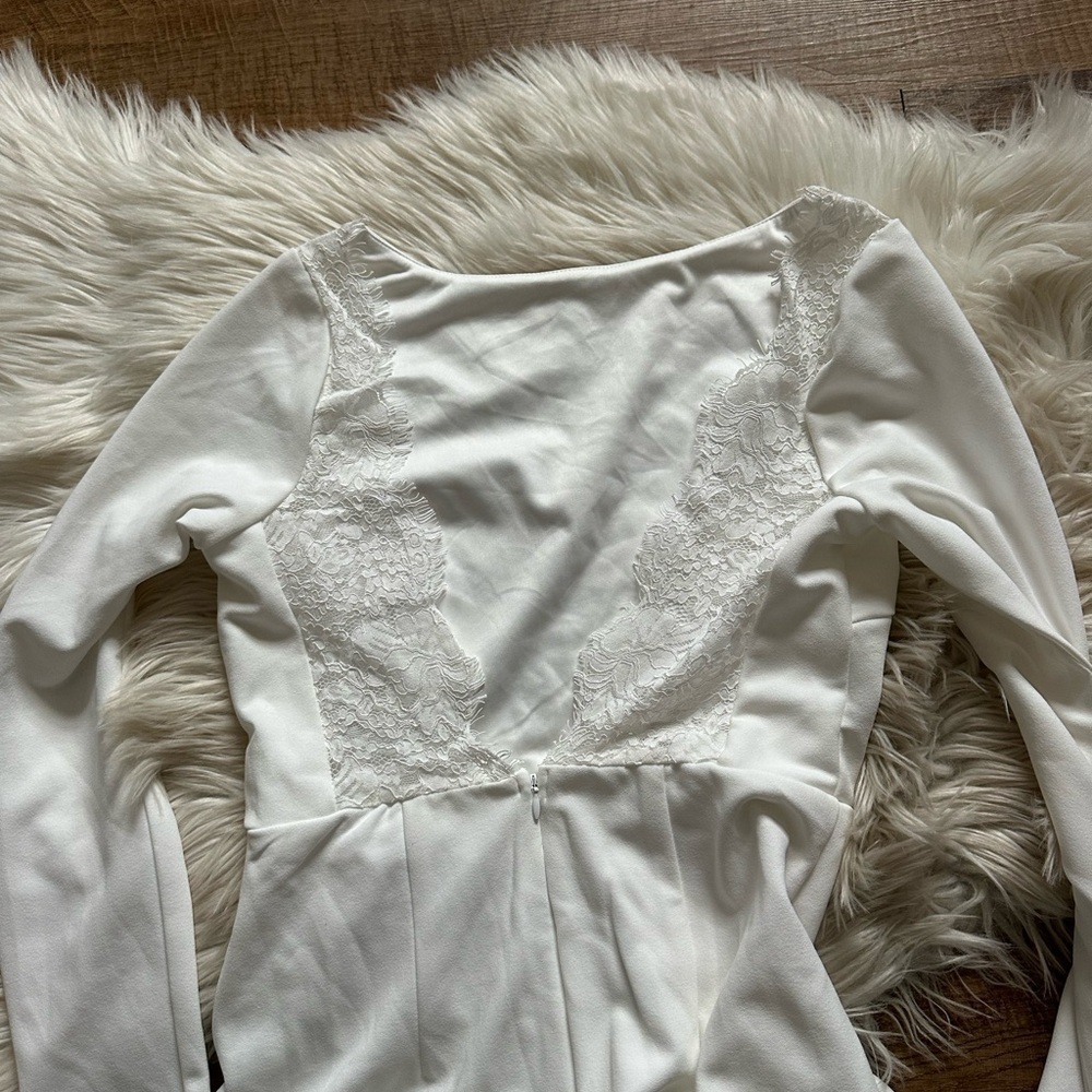 LULU’S Romantic Moments White Lace Long Sleeve Maxi Dress - Picture 9 of 9